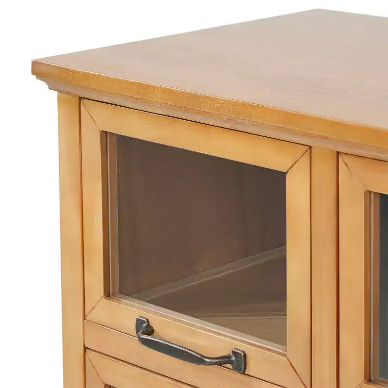 Meuble de rangement en bois style ferme moderne avec 8 portes vitrées