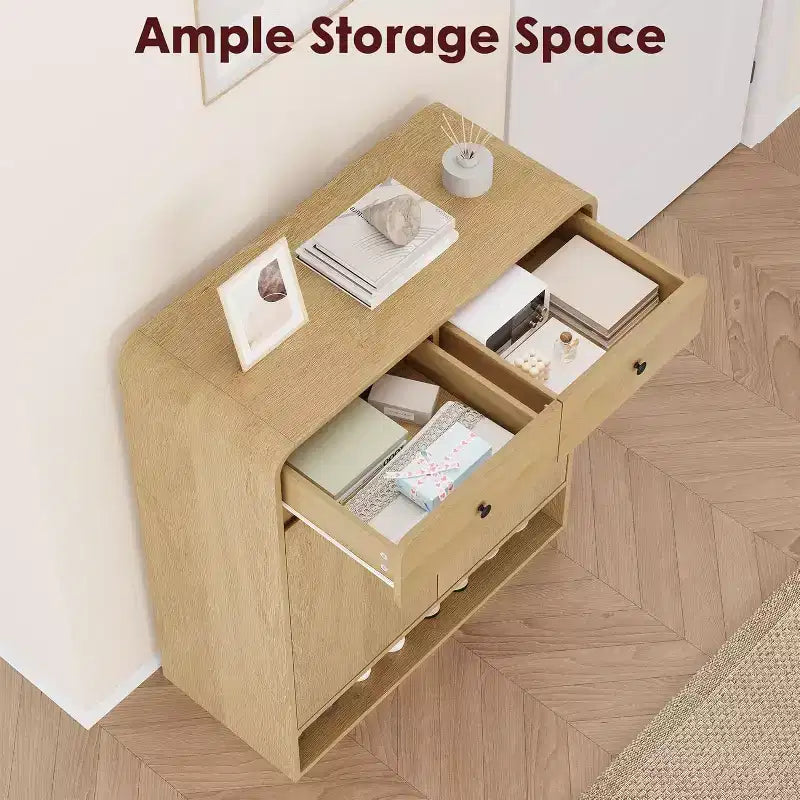 Meuble à chaussures avec 2 portes et 2 tiroirs, Organisateur d'entrée autoportant avec coins arrondis, Meuble de grande capacité pour couloir, salon