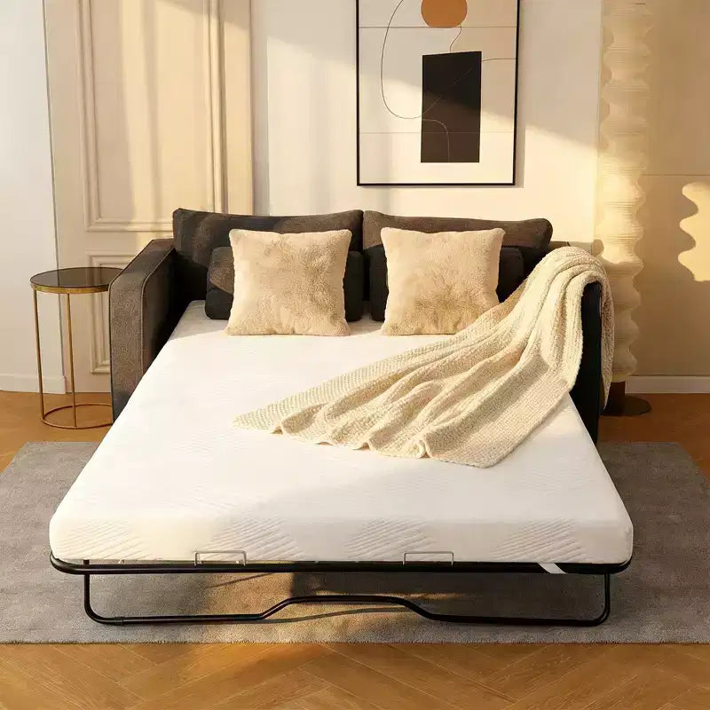 Dyonery 4 Inch Full Size Sofa Sleeper Mattress Topper, Cooling Gel Memory Foam with Washable Cover, CertiPUR-US Certified for Pull-Out Couch Beds