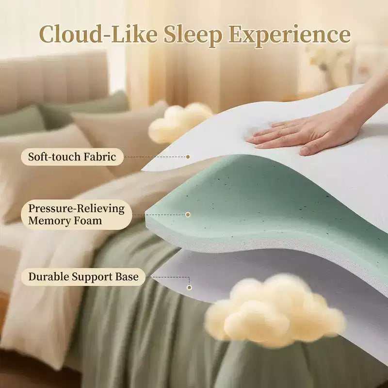 Surmatelas de canapé-lit intégral de 10 cm, en mousse à mémoire de forme au gel rafraîchissant avec housse lavable, certifié CertiPUR-US pour canapés-lits gigognes