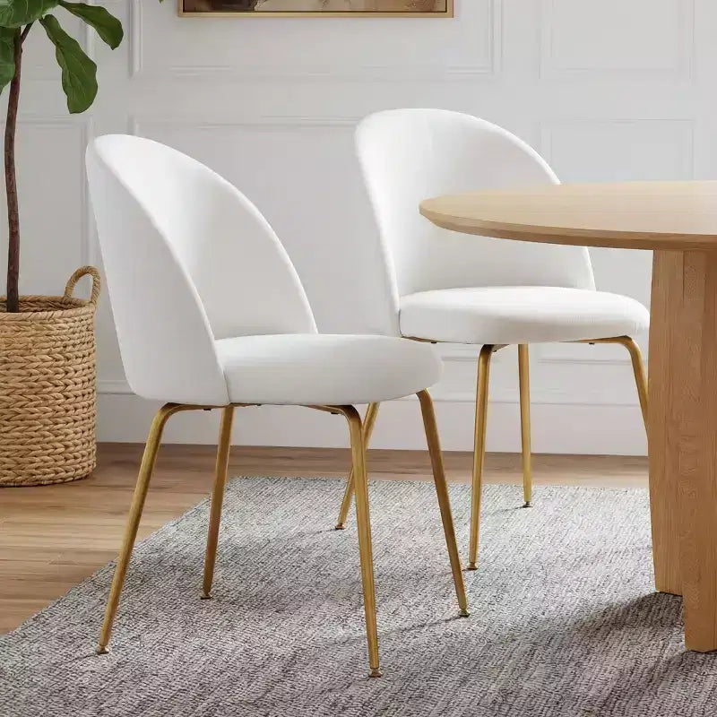 Chaise d'appoint rembourrée blanche de 76 cm de haut