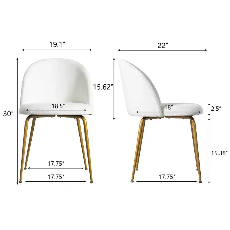 Chaise d'appoint rembourrée blanche de 76 cm de haut
