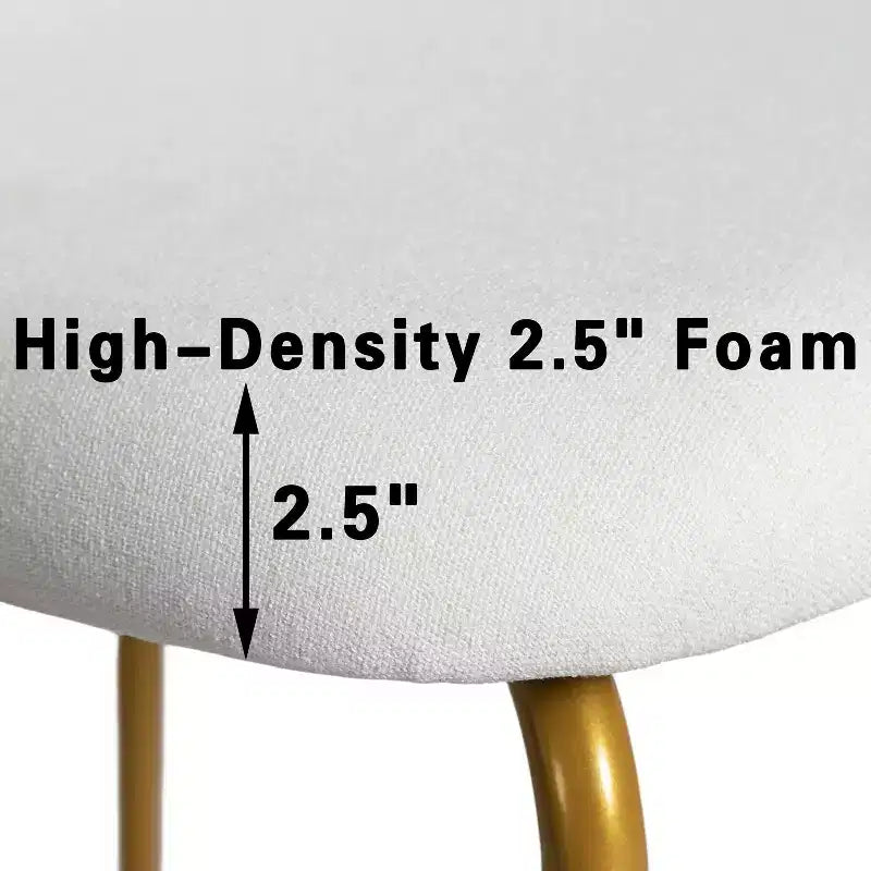 Chaise d'appoint rembourrée blanche de 76 cm de haut