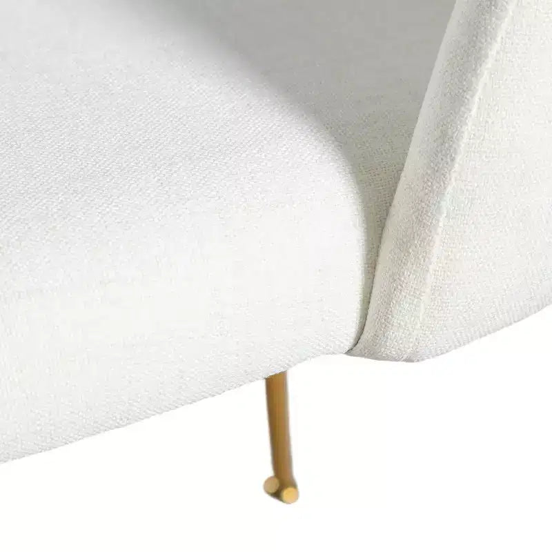 Chaise d'appoint rembourrée blanche de 76 cm de haut