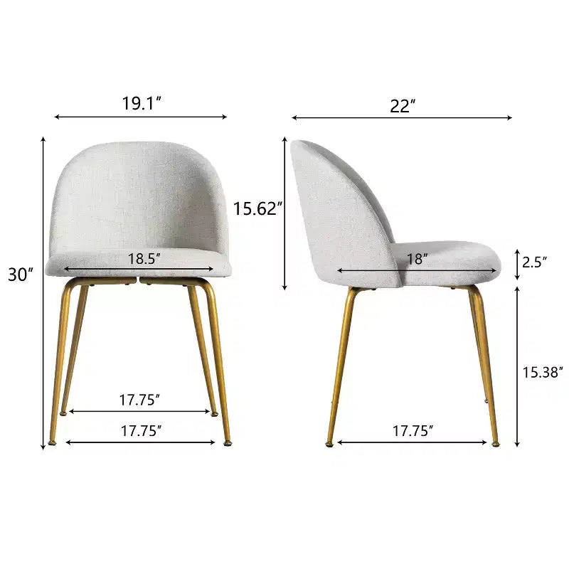 Chaise d'appoint rembourrée blanche de 76 cm de haut
