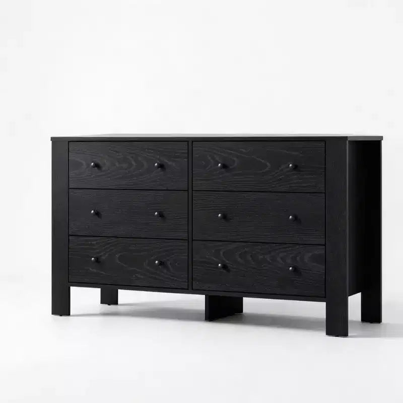 Commode en bois à 6 tiroirs pour chambre à coucher, Grand organiseur de rangement moderne pour salon, entrée, couloir