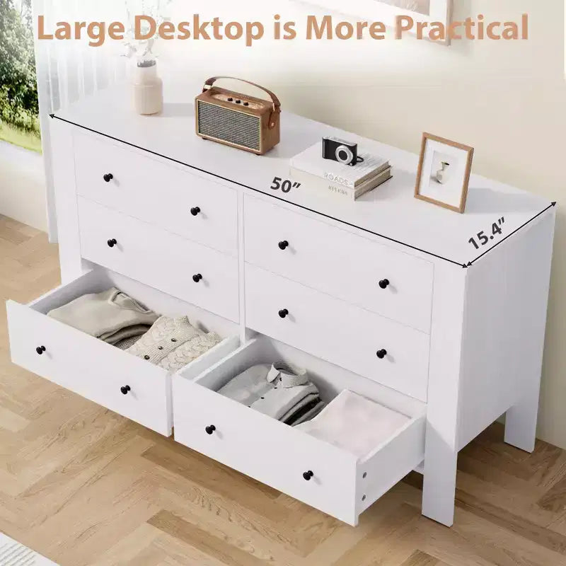 Commode en bois à 6 tiroirs pour chambre à coucher, Grand organiseur de rangement moderne pour salon, entrée, couloir