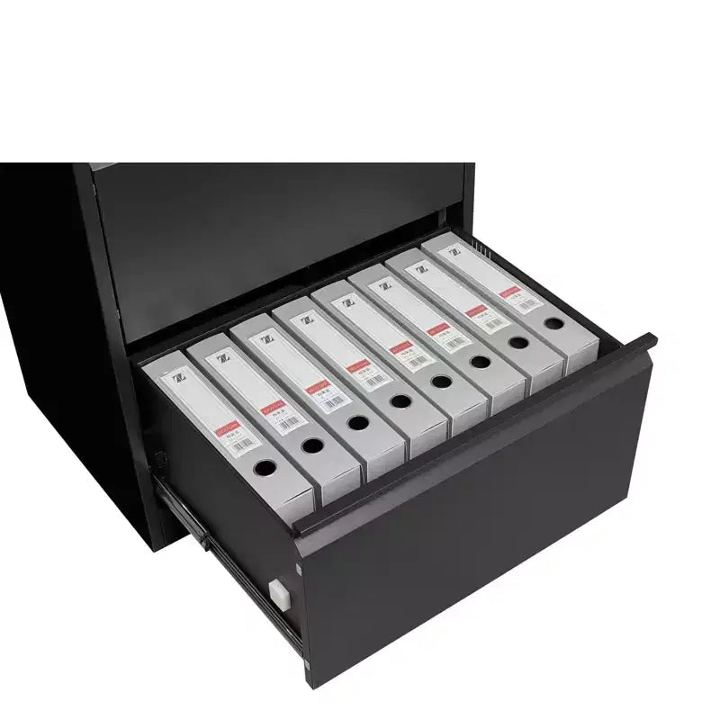 Meuble de classement latéral à 3 tiroirs avec serrure, classeur en métal avec porte-cartes, classeurs en acier sous le bureau pour le bureau à domicile