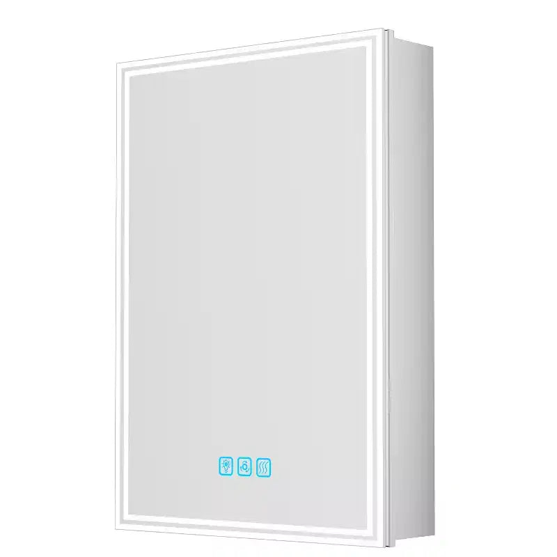 Armoire à pharmacie en aluminium à lumière fluide, 20 po L x 28 po H, avec miroir, intensité variable, anti-buée, entièrement assemblée