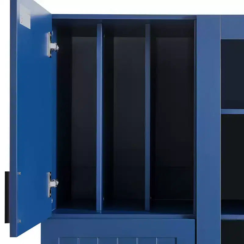 Garde-manger de cuisine autoportant de 71''H, Grand buffet de rangement de salle à manger avec 6 portes, Étagères réglables