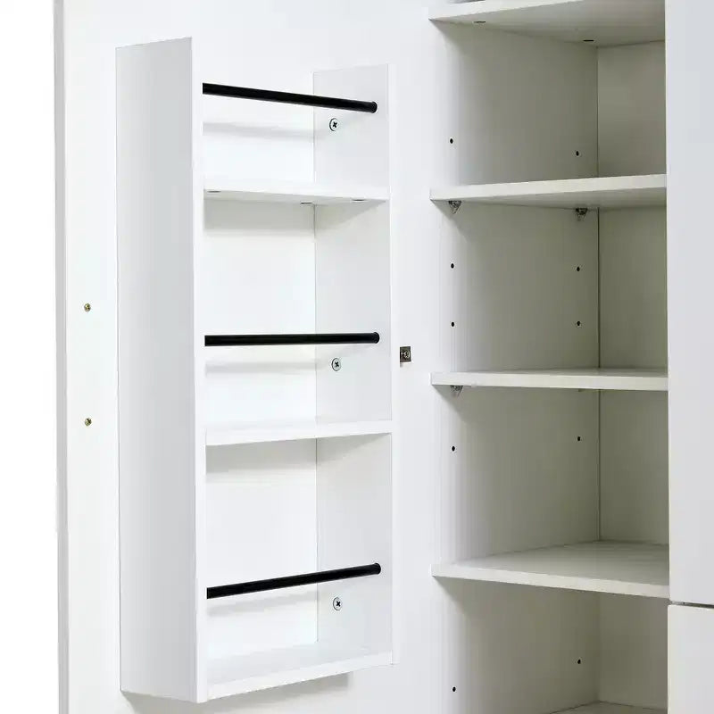 Garde-manger de cuisine autoportant de 71''H, Grand buffet de rangement de salle à manger avec 6 portes, Étagères réglables