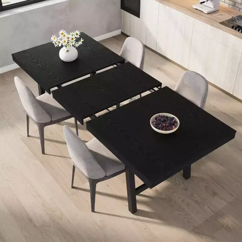 Table à manger industrielle extensible de 160 à 210 cm. Table de cuisine rectangulaire extensible pour 6-8 personnes. Cadre en métal pour salle à manger.