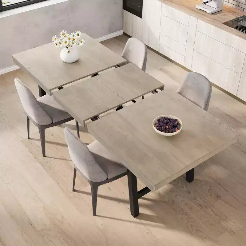 Table à manger industrielle extensible de 160 à 210 cm. Table de cuisine rectangulaire extensible pour 6-8 personnes. Cadre en métal pour salle à manger.