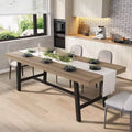 63-83 Extendable Industrial Dining Table. Rectangular Expandable Kitchen Table for 6-8 People. Metal Frame for Dining Room